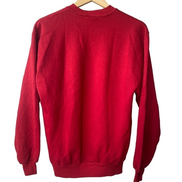 Christmas Red Dear Santa I Want it All Embroidered Sweatshirt Vintage Medium - Picture 4 of 5